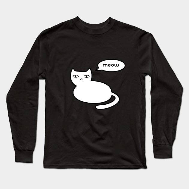 funny cat Long Sleeve T-Shirt by EhO